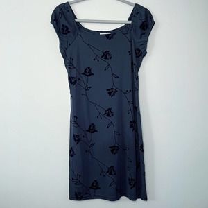 Niki-Lee California Vintage Navy Velvet Floral Dress